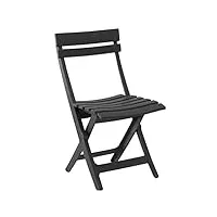 grosfillex 49036002 miami chaise pliante, anthracite, 50 x 42 x 80 cm