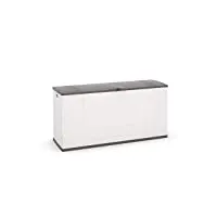 keter | coffre de rangement karisma, blanc/gris, 119 x 40 x 58 cm, plastique