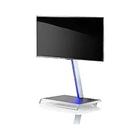 vcm 17833 bigosa meuble tv avec Éclairage à led et télécommande aluminium/mdf blanc/anthracite