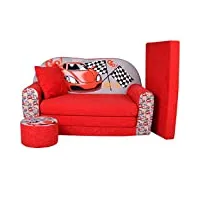 lit enfant fauteuils canapÉ sofa + pouf et coussin racing w319_02