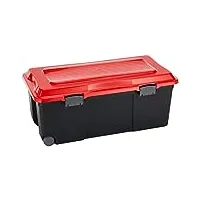 sundis 7682024 camper coffre de rangement plastique noir/rouge 75 l, noir/ rouge, 75l