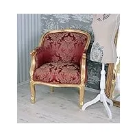 palazzo int fauteuil rembourré type « bergère en confessionnal » de style rococo rouge