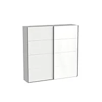 rauch subito armoire à 2 portes coulissantes avec miroir, 2 tringles à vêtements et 2 tablettes blanc dimensions (l x h x p) 136 x 197 x 61 cm