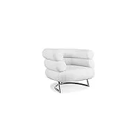 fauteuil bibendum - inspiré par eileen gray - simili cuir - blanc