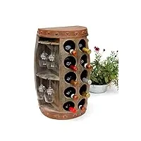 dandibo casier à vin tonneau à vin 1547 desserte armoire tonneau en bois 65cm bar à vin, bar table murale