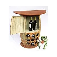 dandibo casier à vin table murale 1500 bar porte-bouteilles 85cm tonneau à vin tonneau en bois armoire
