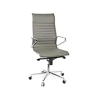 hjh office 720025 pariba i fauteuil de bureau cuir gris