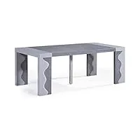 menzzo at8210l contemporain ariel xl table console bois laqué gris/chêne gris 50/100/150/200/250 x 100 x 75 cm