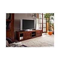 massivmoebel24.de meuble tv - bois massif d'acacia laqué (nougat) - style colonial - oxford #450