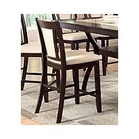 furniture of america meubles d'amérique rythmique moderne pub chaise de salle à manger, polyuréthane, ivory fabric, ensemble de 2