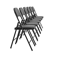 [pro.tec] 6x chaises visiteurs (gris - rembourrées)(en pack économique) chaise conférence/chaise / chaise de bureau/chaise / salle d'attente - chaise