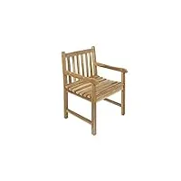sam caracas chaise de jardin avec accoudoirs, chaise de jardin pour balcon et terrasse, bois de teck massif