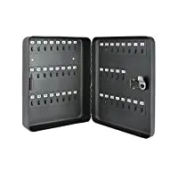 hmf 14500-02 armoire à clés 45 crochets, boîte à clés, serrure à combinaison, 30 x 24 x 7,5 cm, noir