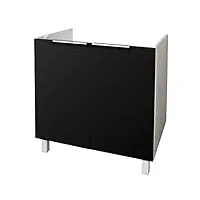 berlioz créations meuble bas de cuisine sous-évier 80 cm, autre, noir super mat, 80 x 52 x 83 cm