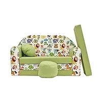 pro cosmo divan lit pour enfants + pouf/support pieds + coussin - z5