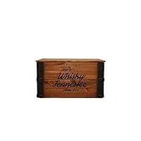 coffre tennessee moonshine par uncle joe’s de style vintage chic en bois marron - 84 x 55 x 44 cm