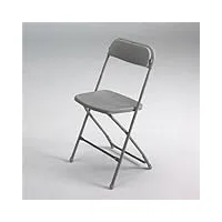 chaise pliante pvc gris 15006