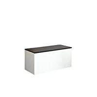 symbiosis knight banc coffre, blanc et noir 89x39,2x43,2 cm