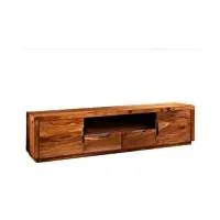 meuble tv 200x45cm - bois massif de palissandre laqué - duke #123