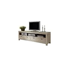 massivmoebel24.de meuble tv - bois massif d'acacia blanchi - nature white #44