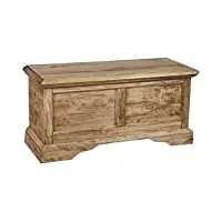 biscottini banc de rangement meuble d'entrée 100x38x48 cm - meuble tv bois - banc entree vintage - banc coffre rangement - meuble salon banc bois