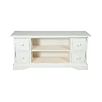 biscottini meuble tv blanc et bois 129 x 40 x 60 cm made in italy | meuble tv bois massif de tilleul | table tv en bois artisanal | meuble salon