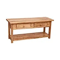 biscottini meuble tv bois massif 110 x 50 x 40 cm made in italy | meuble bois tv de tilleul | table tv en bois artisanal | meuble salon