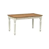 biscottini bureau vintage bois 140 x 80 x 80 cm | bureau en bois ou table de cuisine avec tiroir | table a manger pour la cuisine | table bois