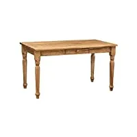 biscottini bureau vintage bois 120 x 80 x 80 cm | bureau en bois ou table de cuisine avec tiroir | table a manger pour la cuisine | table bois