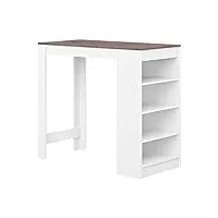 symbiosis aravis meuble bar blanc et effet béton 115x50x102,7 cm