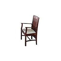 massivmoebel24.de fauteuil bangalore - bois massif d'acacia laqué (nougat) - style colonial - oxford #2