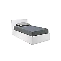 weber industries 03609 madrid lit coffre avec tête de lit et sommier à latte bois blanc 90 x 190 cm