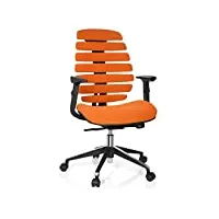 hjh office 714520 chaise de bureau ergonomique ergo line ii fauteuil de bureau avec dossier haut, revêtement en tissu, orange
