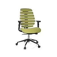 hjh office 714530 chaise de bureau ergonomique ergo line ii fauteuil de bureau avec dossier haut, revêtement en tissu, vert
