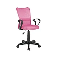 sixbros. chaise de bureau fauteuil de bureau rose h-298f-2/2109