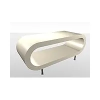 zespoke rétro style créole crème haute brillance table basse/meuble tv largeur de 110 cm – avec pieds