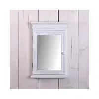 armoire À clÉs evelyn | blanc, 44 cm | miroir, style shabby chic, style cottage