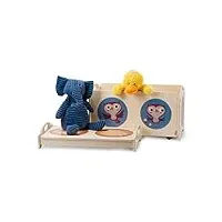 dida - coffre à jouets pour chambre d'enfant - “pancotti”conteneur empilable avec 4 roues et couvercle - decoration: lapins, les hérissons et les hiboux