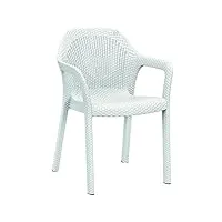 lechuza – fauteuil empilable d’extérieur et d'intérieur – mobilier de jardin – coloris blanc – 58 x 57 x 84 cm