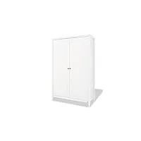 pinolino armoire smilla, pin, lasuré blanc, 2 portes, l 122 cm, p 55 cm, h 190 cm, boutons de meubles en métal de qualité supérieure