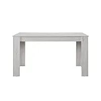 [en.casa] table de salle à manger bureau nora chêne robuste blanc 140 x 90cm