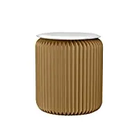 stooly - tabouret pliable - assise en similicuir - en carton recyclable (marron kraft, 35 cm)