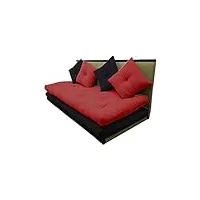 futon on line canapé tatami, rouge-noir, 80x200 cm.