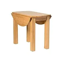 hallowood wav-tab1000 table de salle à manger ronde pliante en bois massif finition chêne clair