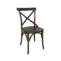 lot de 2 chaises de salleà manger bolero en bois avec dossier croisé en métal 470 mm