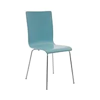 clp chaise visiteur pepe i fauteuil ergonomique avec assise en bois i structure métallique stable i confort et style, couleur:bleu clair