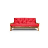 canapé lit vienna, vienna, futon rouge, 207x100x30 cm