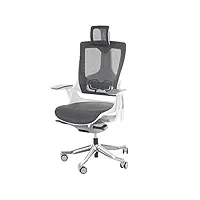 mendler fauteuil de bureau merryfair wau 2, chaise pitovante, rembourrage/filet, ergonomique - blanc/noir