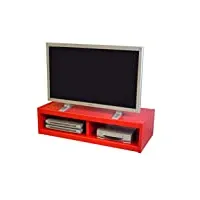 berlioz creations b506 meuble tv, rouge 116 x 51 x 31 cm, fabrication 100% française