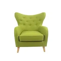 altassina soho fauteuil flanelle, chêne, vert, 87x81x96 cm